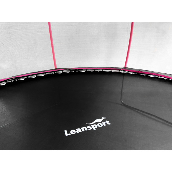 Trampolína 500 cm s vnútornou ochrannou sieťou LEAN SPORT MAX 16 ft - čierna/ružová