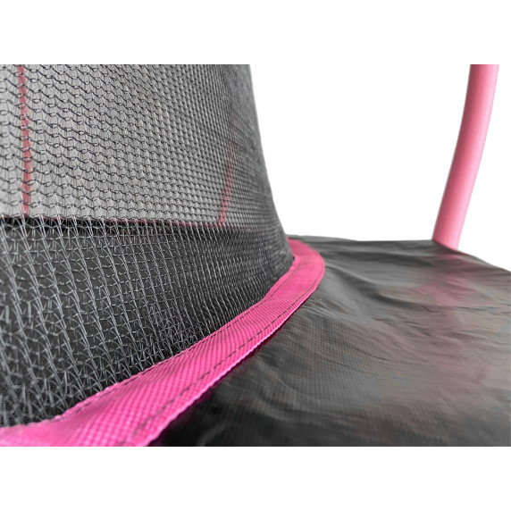 Trampolína 500 cm s vnútornou ochrannou sieťou LEAN SPORT MAX 16 ft - čierna/ružová