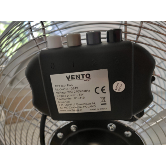 Ventilátor VENTO 40 cm 75W - chróm