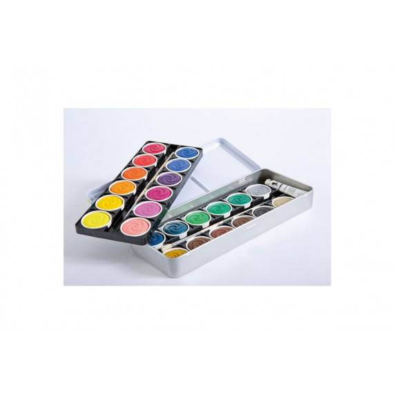 Vodové farby v kovovej krabičke JOLLY Supertabs - 24 farieb