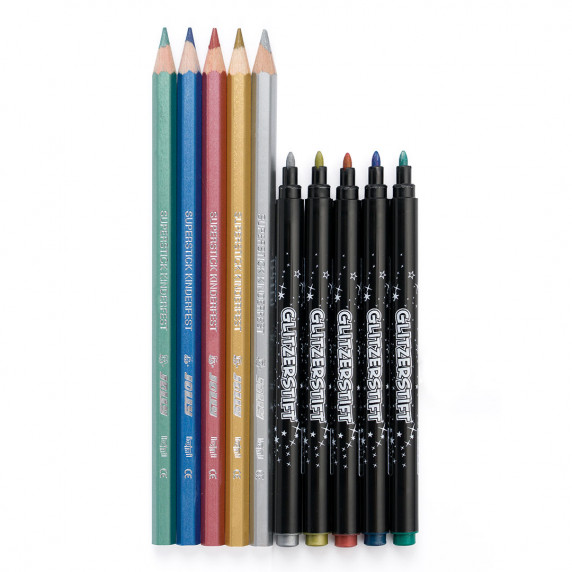 Farebné ceruzky a fixky JOLLY Glitzer Set 10 kusov