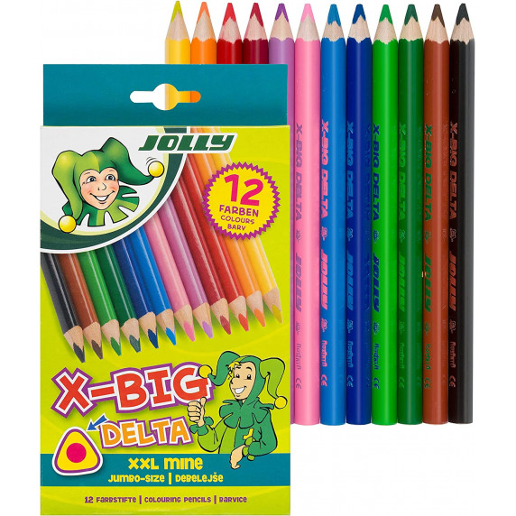 Farebné ceruzky JOLLY X-Big Delta 12 kusov