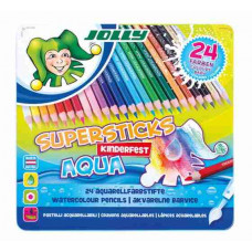 Farebné ceruzky v kovovej krabičke  JOLLY SUPERSTICKS AQUA 24 kusov Preview