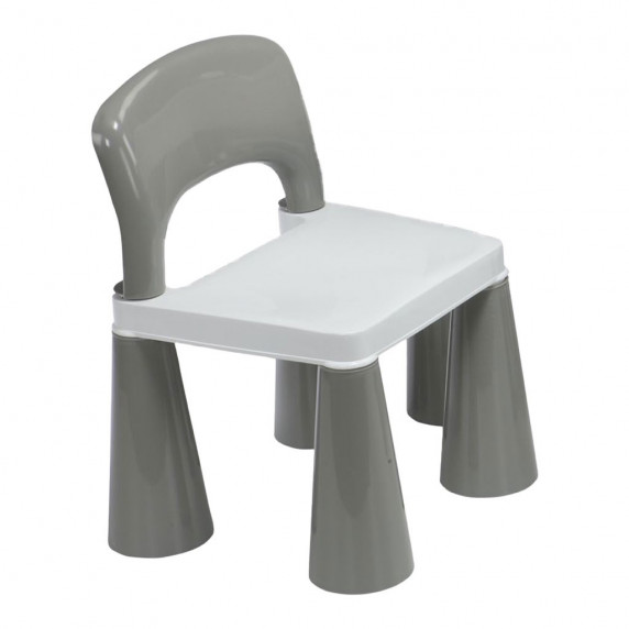 Detská sada stolík a dve stoličky NEW BABY - šedo-biela