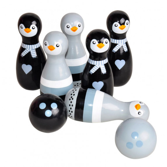 Drevený detský bowling Magni - tučniak