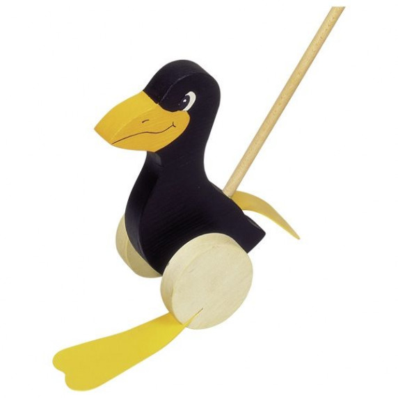 Drevená hračka na paličke GOKI - Tučniak