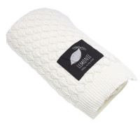 Pletená detská deka, prikrývka LEMONII Cotton Blanket - biela 