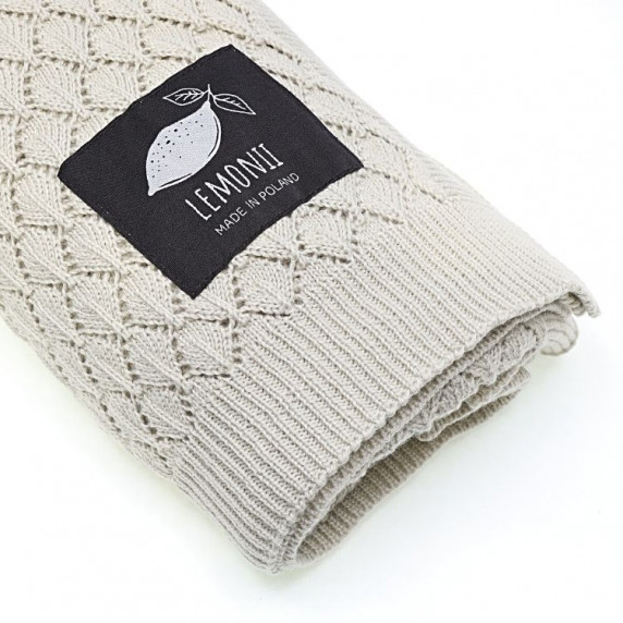 Pletená detská deka, prikrývka LEMONII Cotton Blanket - béžová