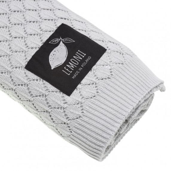Pletená detská deka, prikrývka LEMONII Cotton Blanket - sivá