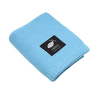 Pletená detská deka, prikrývka LEMONII Baby Blanket - modrá 