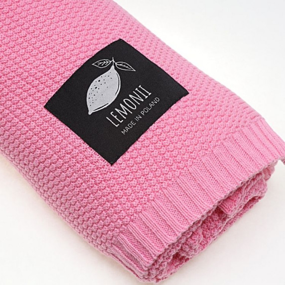 Pletená detská deka, prikrývka LEMONII Baby Blanket - ružová