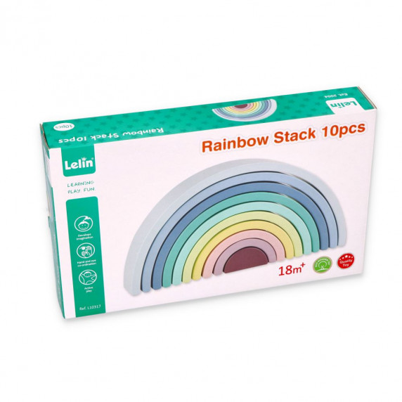 Drevené kocky dúhové LELIN Rainbow Stack