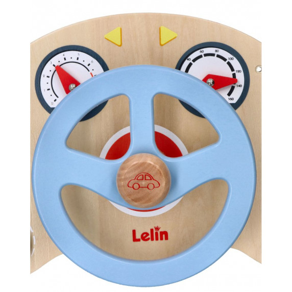Edukačná tabuľa pre deti - drevený volant LELIN
