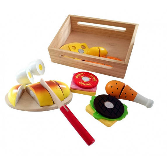 Drevený raňajkový box s potravinami na krájanie NEFERE