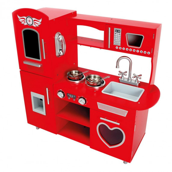 Detská drevená kuchynka BINO Play Kitchen - červená