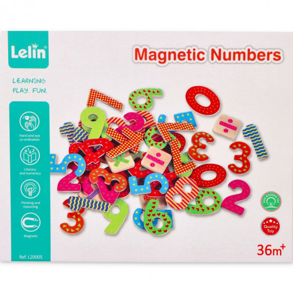 Farebné drevené magnetické číslice Lelin
