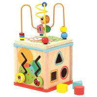 Drevená edukačná kocka s labyrintom Bino 