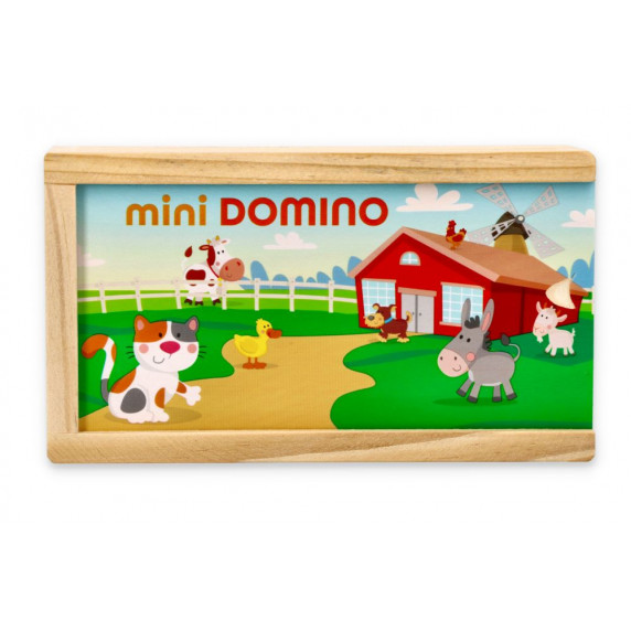 Domino v drevenej krabice Woody - farma