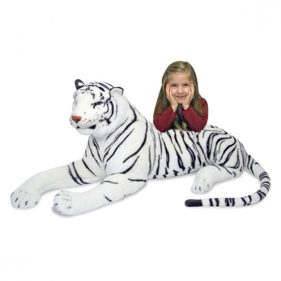 Plyšový tiger biely ležiaci 100 cm Melissa & Doug WHITE TIGER GIANT STUFFED ANIMAL