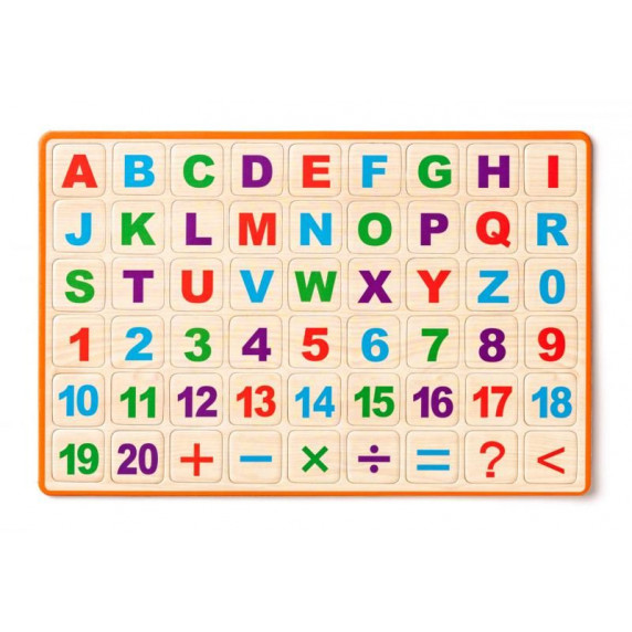 Stolová magnetická tabuľa s písmenkami a číslami Woodyland