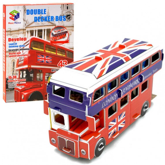 3D Puzzle Londýnsky poschodový autobus MAGIC PUZZLE 43 kusov