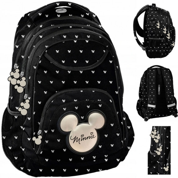 Školský set PASO Minnie Mouse čierny - školská taška, vak na telocvik, peračník