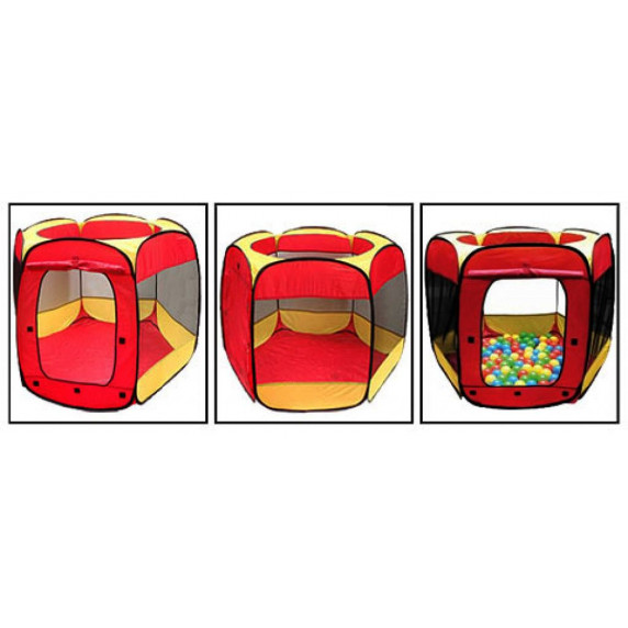 Detský hrací stan s loptičkami - červený/žltý Inlea4Fun