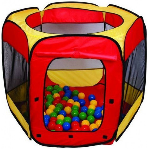 Detský hrací stan s loptičkami - červený/žltý Inlea4Fun