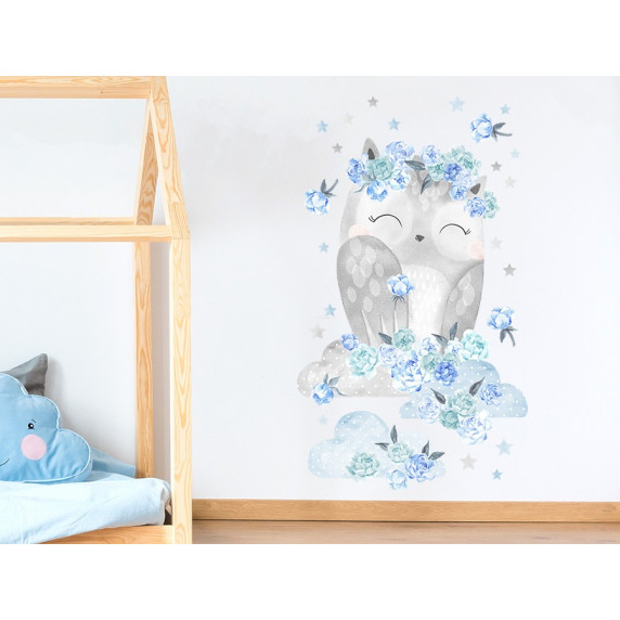 Dekorácia na stenu SECRET GARDEN Owl - Sovička modrá