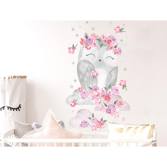 Dekorácia na stenu SECRET GARDEN Owl - Sovička ružová