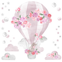 Dekorácia na stenu SECRET GARDEN Hot Air Balloon - Balón ružový 