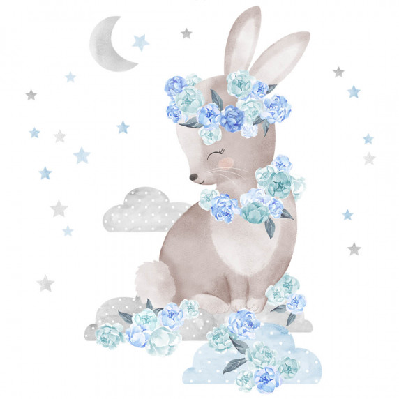 Dekorácia na stenu SECRET GARDEN Rabbit - Zajačik modrý