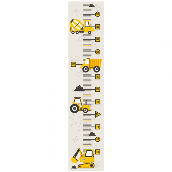 Mierka vzrastu HEIGHT MEASURE Vehicles - dopravné prostriedky žlté