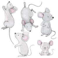 Dekorácia na stenu ANIMALS Mice Family - Myšia rodina 