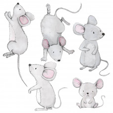 Dekorácia na stenu ANIMALS Mice Family - Myšia rodina Preview