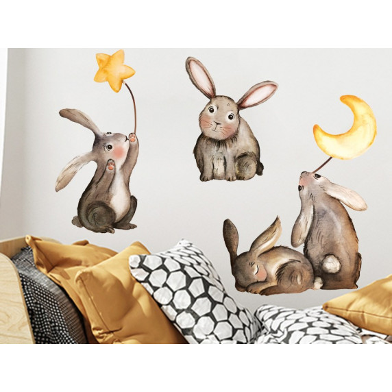 Dekorácia na stenu ANIMALS Bunnies - Zajačikovia