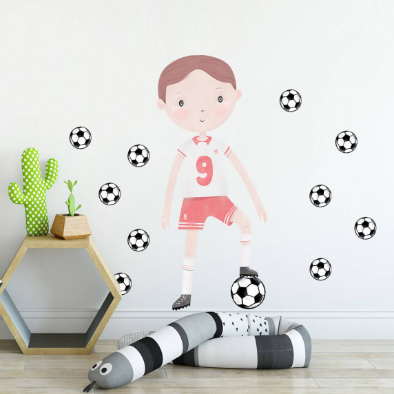 Dekorácia na stenu FOOTBALLER - futbalista červený