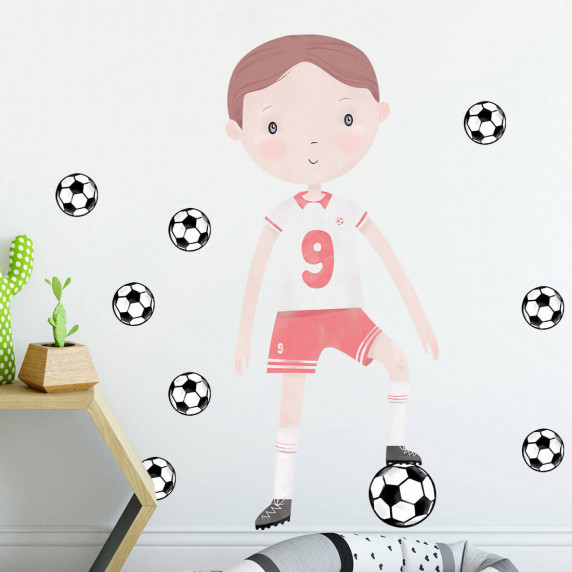 Dekorácia na stenu FOOTBALLER - futbalista červený