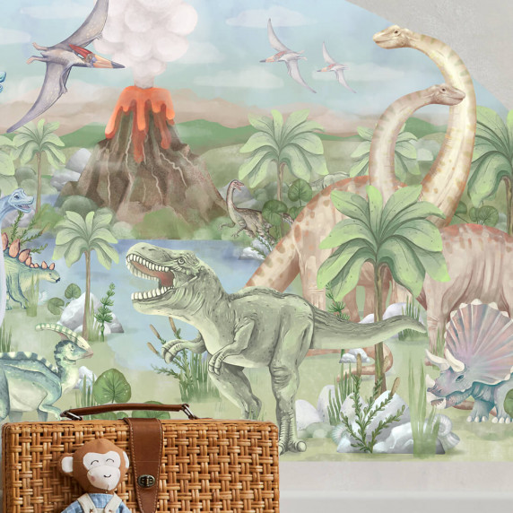 Dekorácia na stenu 160 x 80 cm WORLD OF DINOSAURS - svet dinosaurov