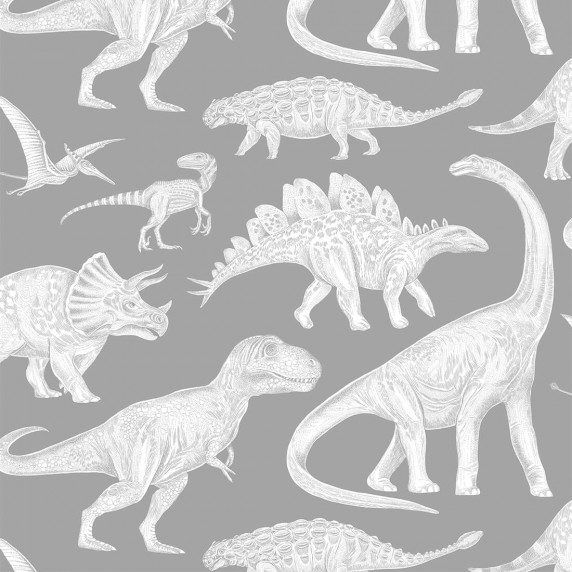 Tapeta na stenu PASTELOWE Wallpapers Dino Grey - sivá