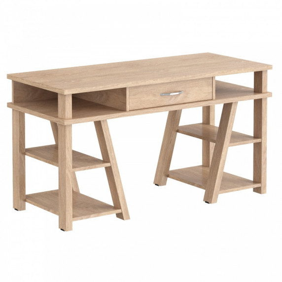 Písací stôl so zásuvkou a policami 140 x 60 x 78,4 cm TAIPIT Comp  - Devon Oak