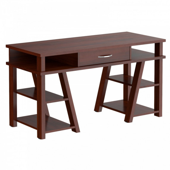 Písací stôl so zásuvkou a policami 140 x 60 x 78,4 cm TAIPIT Comp - Burgundy