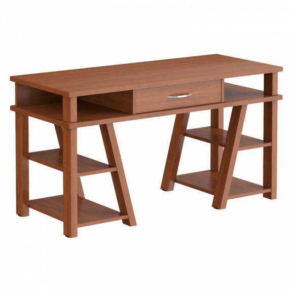 Písací stôl so zásuvkou a policami 140 x 60 x 78,4 cm - TAIPIT Comp Noce Dallas