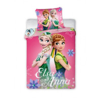 Detské posteľné obliečky Anna a Elza 135 x 100 cm - ružová 