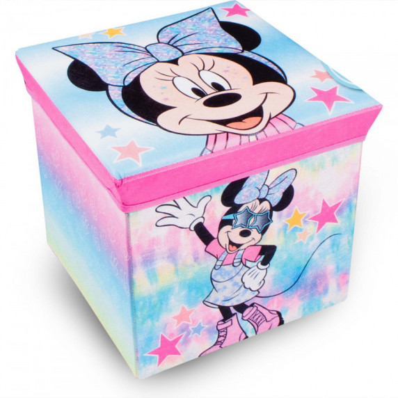 Úložný box na hračky a taburetka Minnie Mouse - ružový