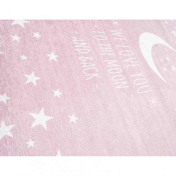 Detský koberec Milujeme mesiac 100 x 160 cm - ružový 