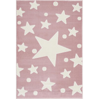 Detský koberec Hviezdy 100 x 160 cm - ružový/biely 