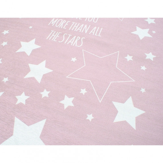 Detský koberec Milujeme hviezdy  140 x 190 cm - ružový