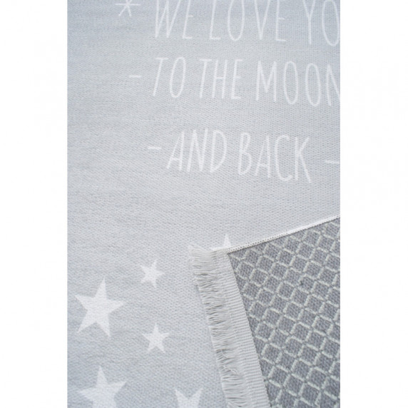 Detský koberec Milujeme mesiac 100 x 160 cm - sivý