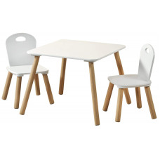 Detský stôl so stoličkami SCANDI - biely/naturálne drevo Preview